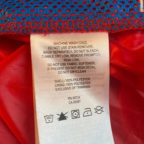 Columbia Boys Kids Wind Breaker Jacket Red Youth 14/16 Blue mesh lining - Picture 5 of 6